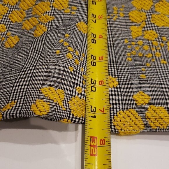 ZARA Basic Petticoat Grey Plaid Yellow Embroidery Ladies Women's XS Jacqua - Picture 11 of 11